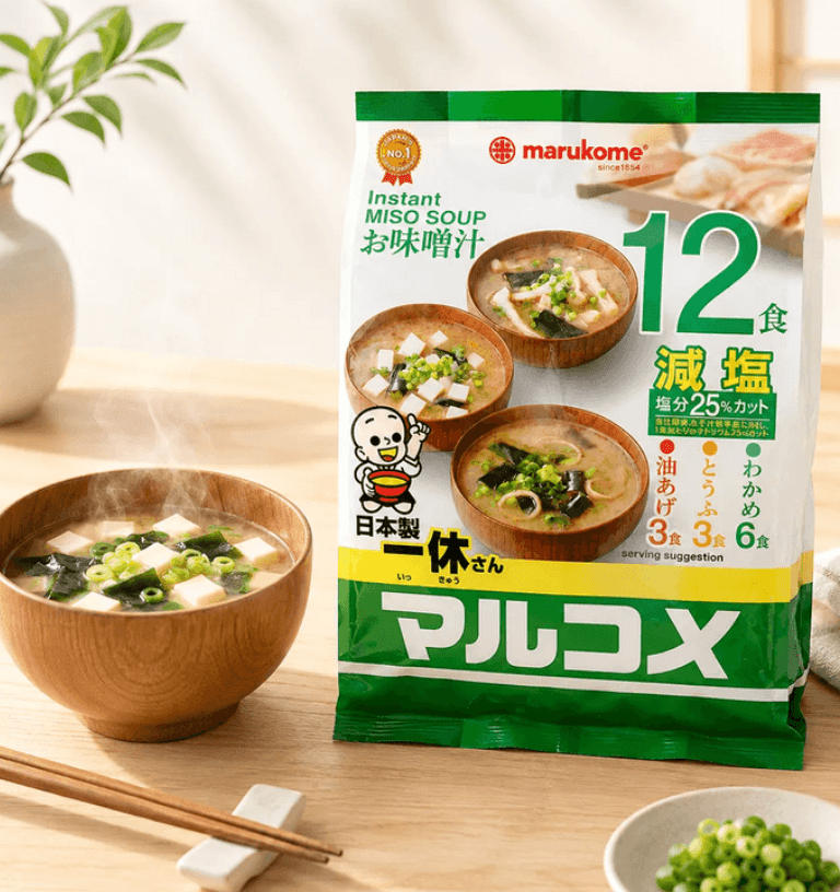 Marukome Instant Ikkyu Low Sodium Miso Soup - 186g - ding-go