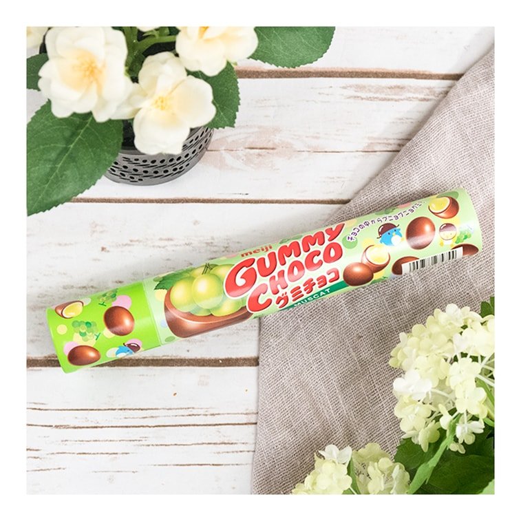 Meiji Gummy Choco Green Grape Flavor 81g, additional package view 2