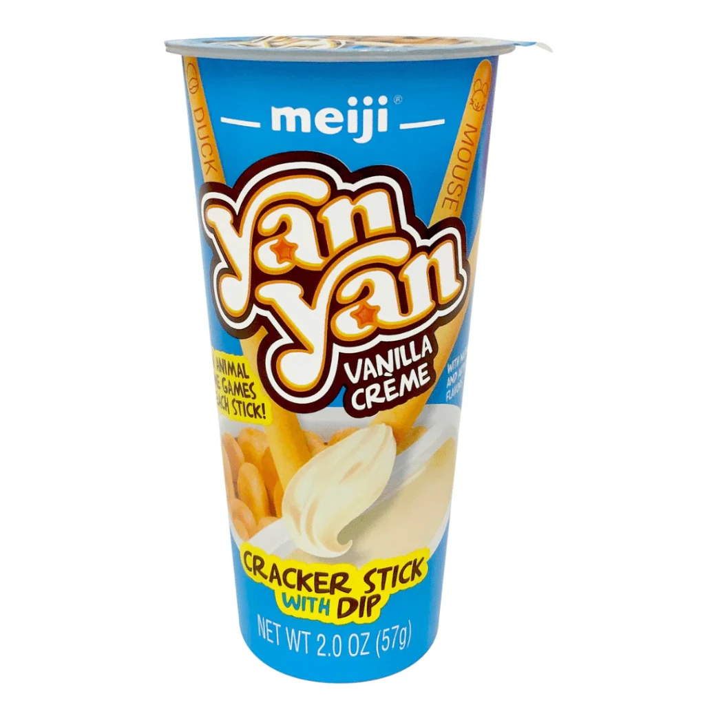 Meiji Yan Yan Vanilla Creme Cracker Stick With Dip - 57g - ding - go