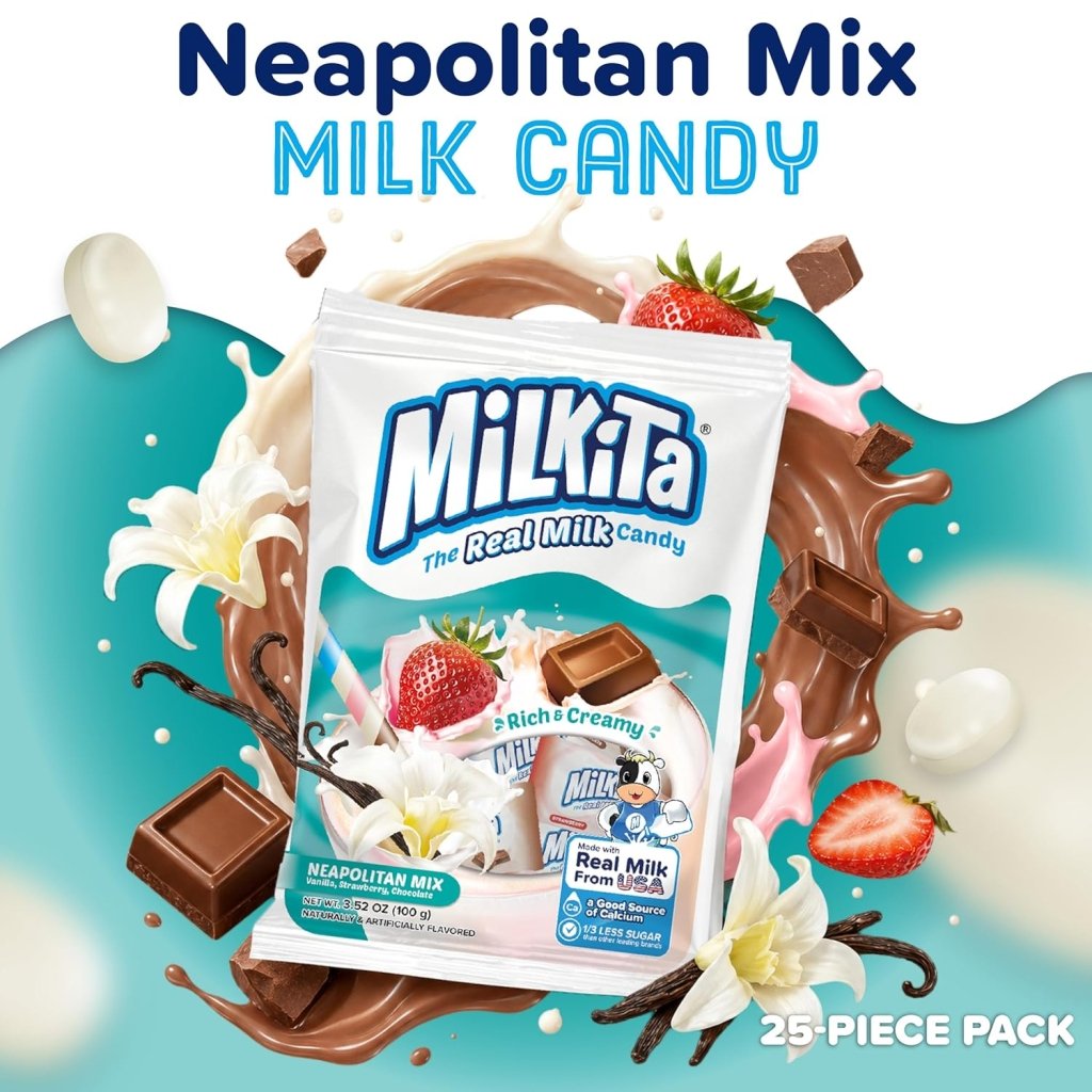 Milkita Real Milk Candy Neapolitan Mix Flavor - 100g - ding - go