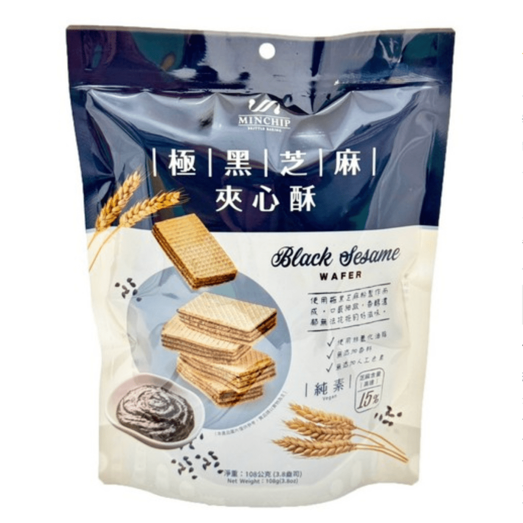 Minchip Black Sesame Wafer - 108g - ding-go