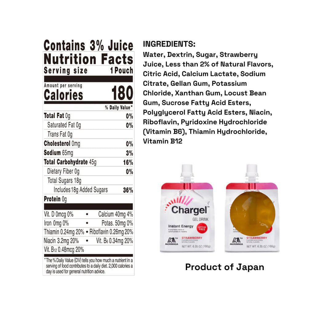 Morinaga Chargel Energy Beverage Strawberry Flavor - 180g - ding - go