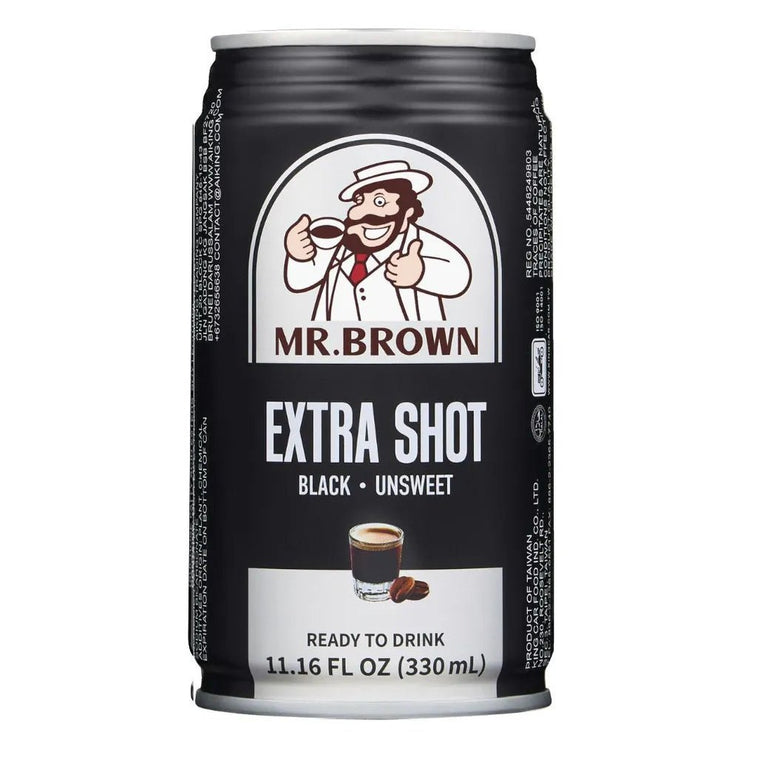 Mr. Brown Extra Shot Black Coffee Unsweetened - 330ml