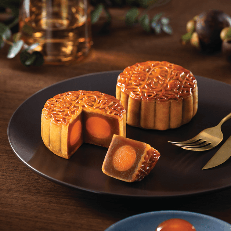 MX Double Egg Youlks Lotus Seed Paste Mooncake - 185g x 4 pcs - ding-go