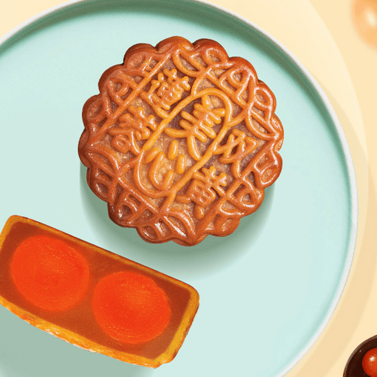 MX Double Egg Youlks Lotus Seed Paste Mooncake - 185g x 4 pcs - ding-go