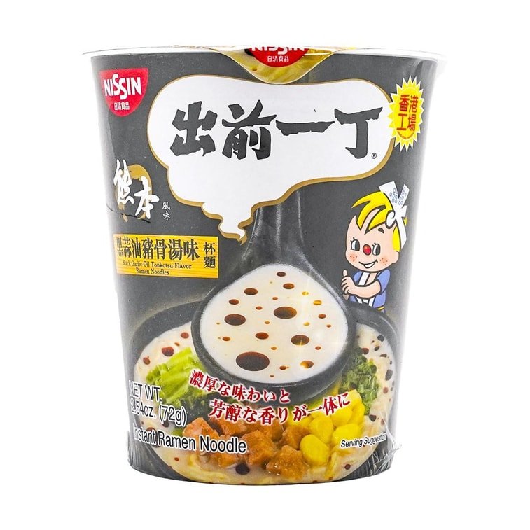 Nissin Demae Iccho Black Garlic Oil Tonkotsu Flavor Cup Noodle - 72g - ding - go