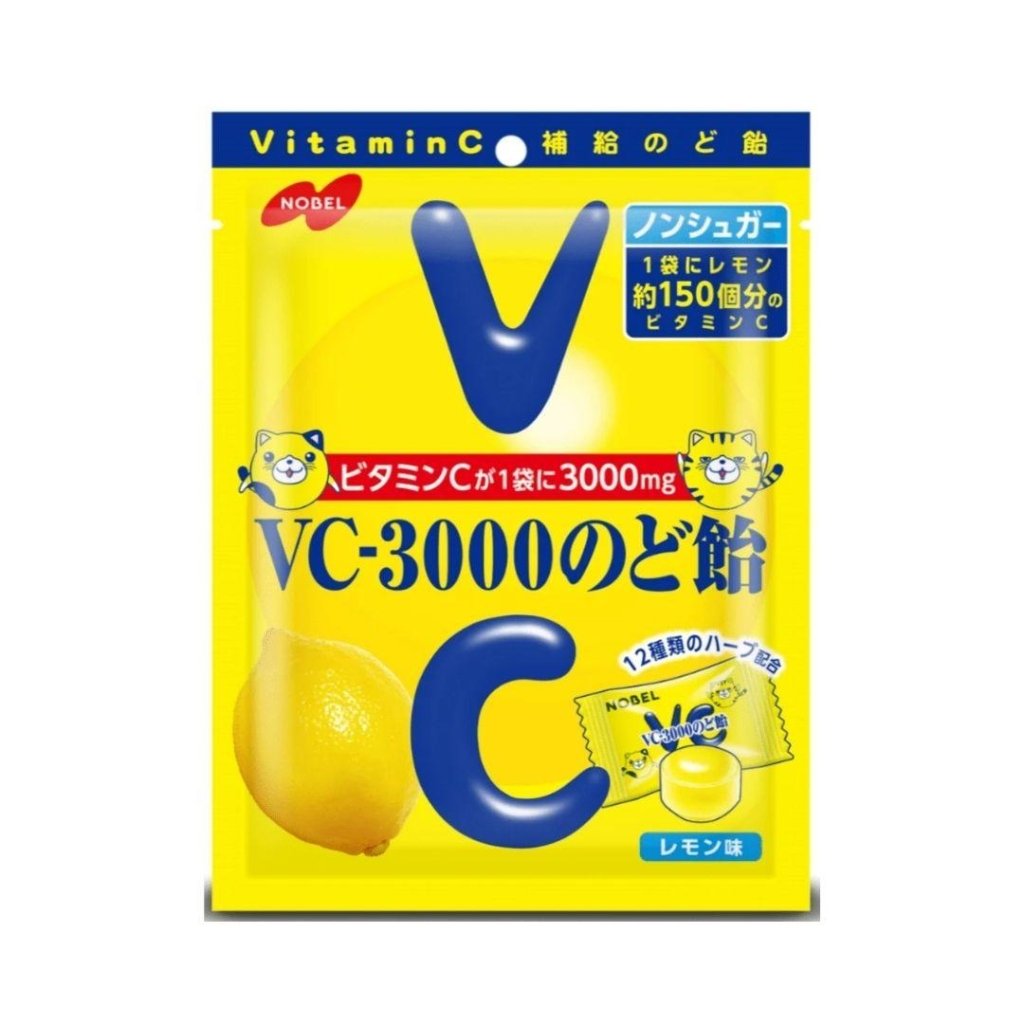 Nobel VC-3000 Throat Lozenges - Lemon Flavor - 90g - ding-go