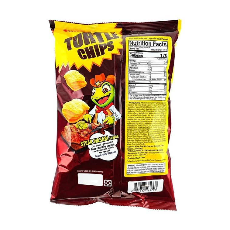 Orion Turtle Chips Steak Wasabi - 160g - ding - go