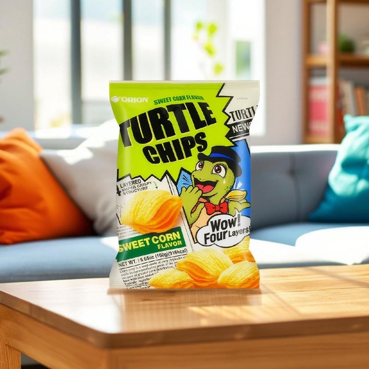 Orion Turtle Chips Sweet Corn 160g, additional package view 3