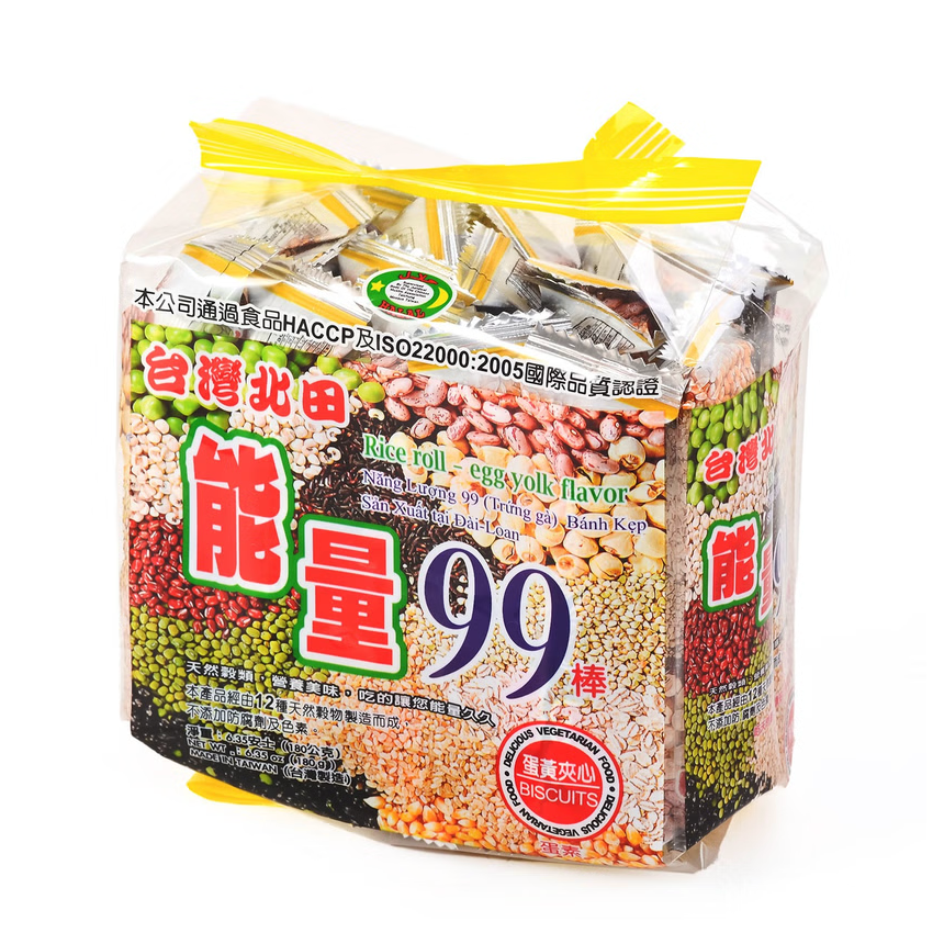 Pei Tien Energy 99 Egg Yolk Flavored Puffed Rice Snack - 180g - ding - go