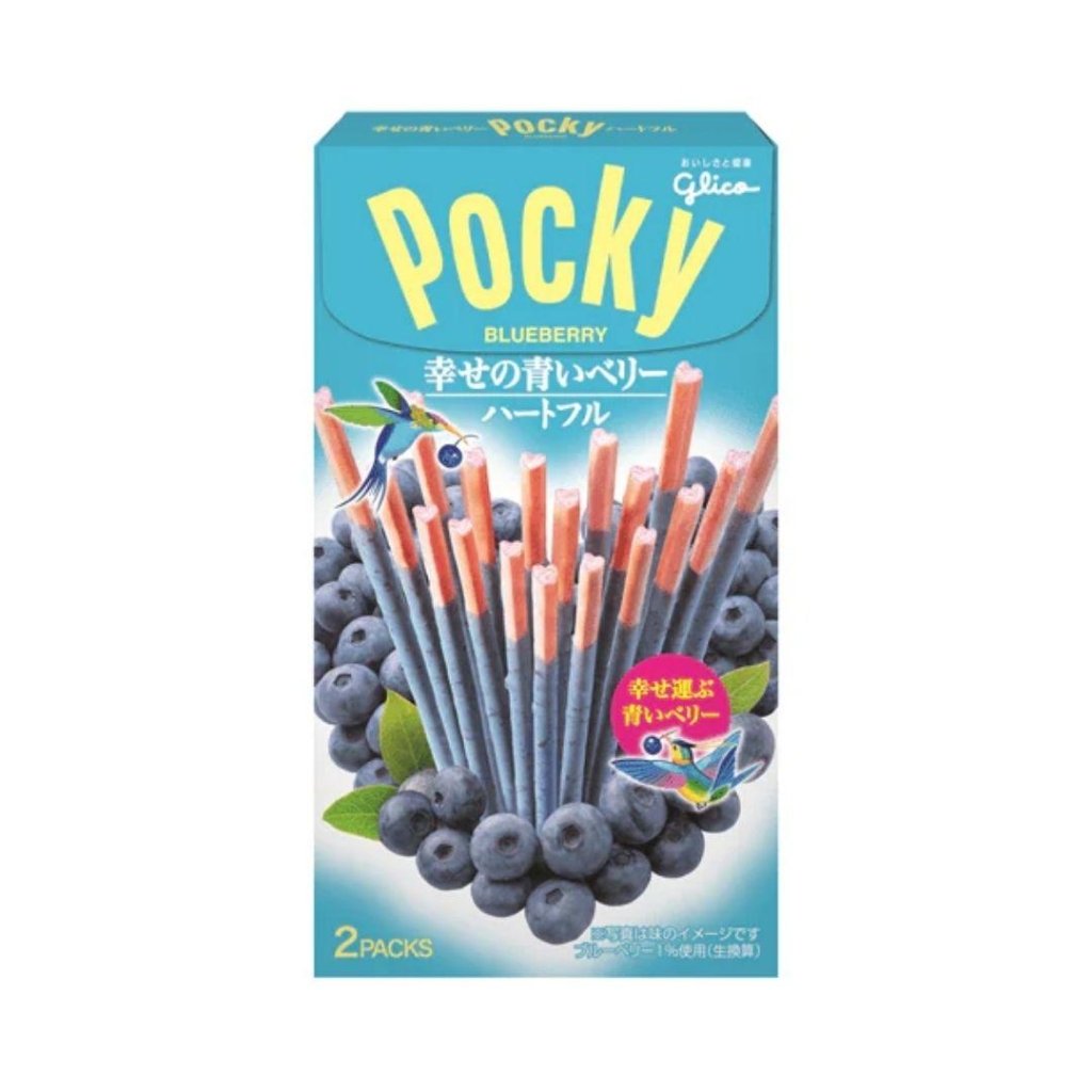 Pocky Heart Shaped Blueberry Cookie Sticks 27.3g x 2 pack