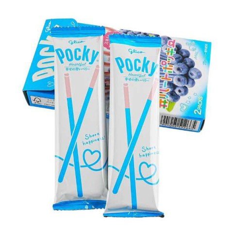 Pocky Heart Shaped Blueberry Cookie Sticks 27.3g x 2 pack, additional package view 3
