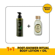 Post-Shower Ritual Kit — SENWEI Japanese Cedar Body Lotion + SABON Shower Oil - ding-go
