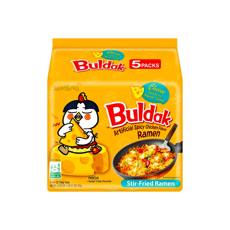 Samyang Buldak Cheese Spicy Chicken Flavor Ramen – 140g × 5 Pack - ding - go