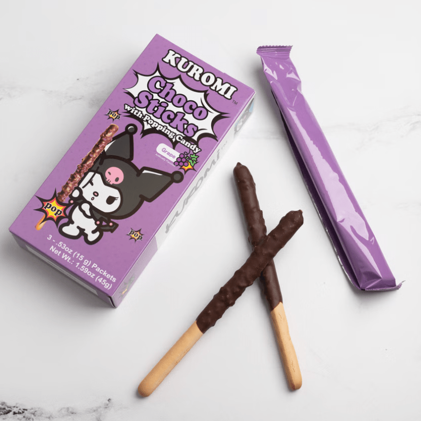Sanrio Kuromi Choco Sticks Grape Flavor - 45g - ding - go