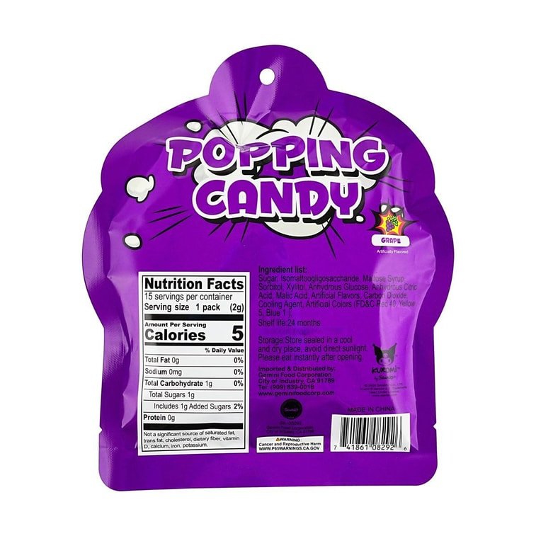 Sanrio Kuromi Popping Candy Grape Flavor - 30g - ding - go