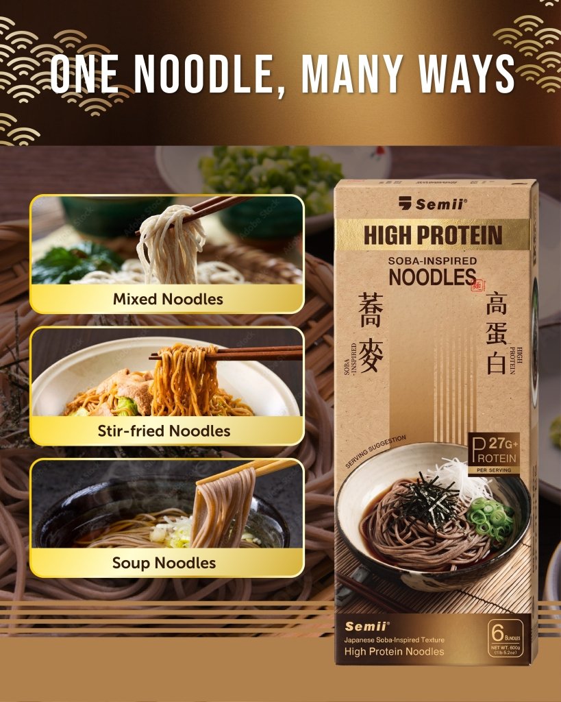 Semii High Protein Noodles-Soba-Inspired(6 bundles/box) - 600g - ding-go