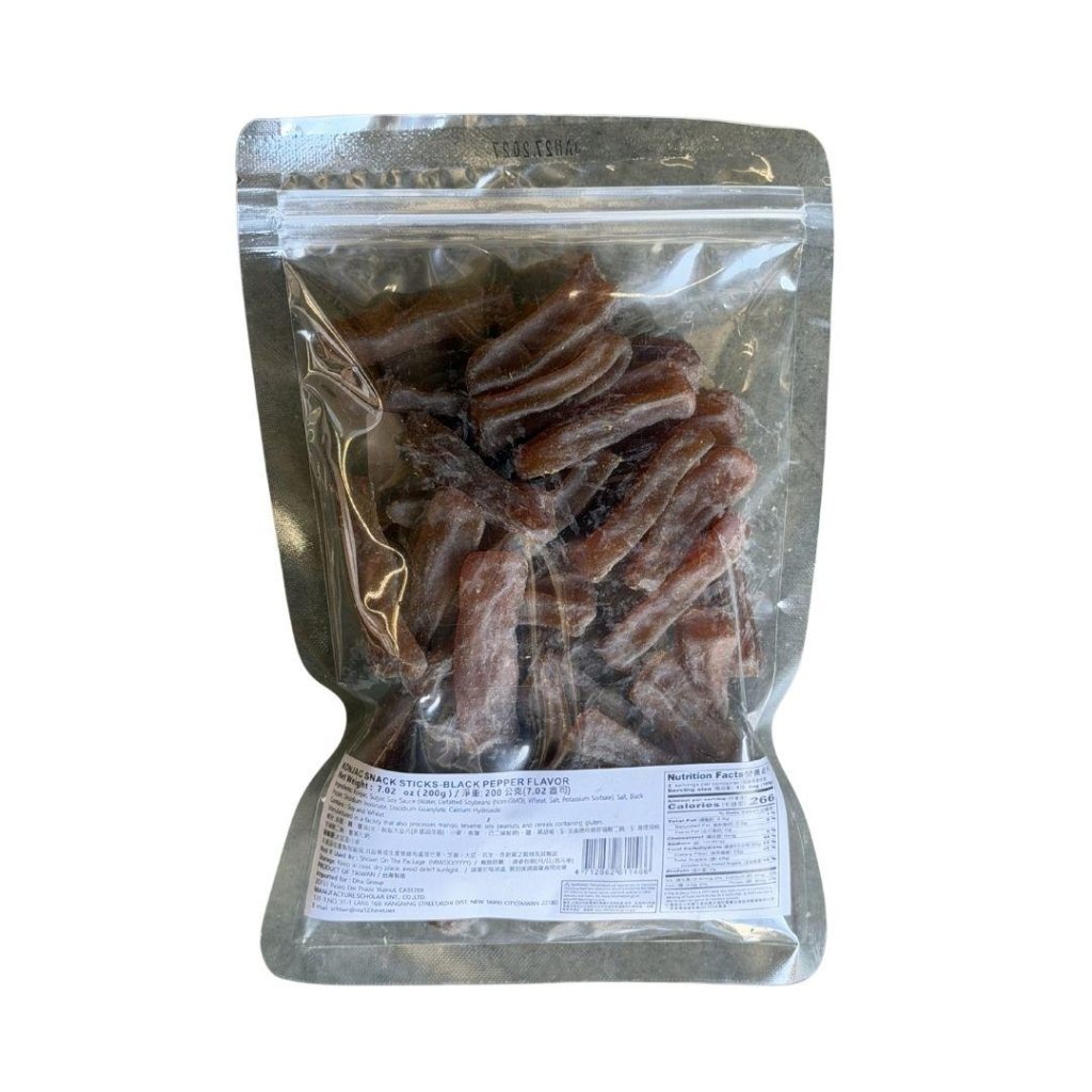 Six Fortune Konjac Snack Sticks - Black Pepper Flavor - 200g - ding - go