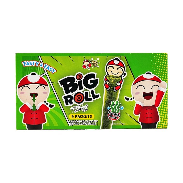 Taokaenoi Grilled Seaweed Big Roll Original - 2.5g x 9 rolls - ding - go