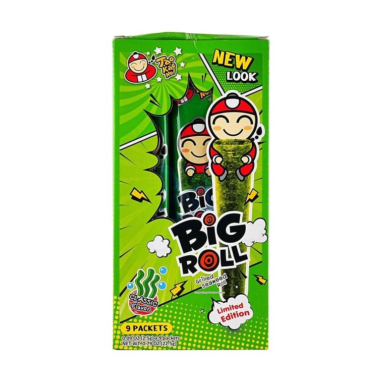 Taokaenoi Grilled Seaweed Big Roll Original - 2.5g x 9 rolls - ding - go