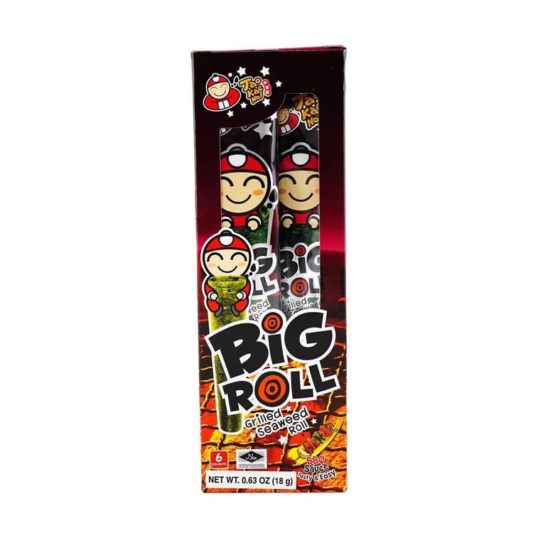 Taokaenoi Grilled Seaweed Big Roll -Spicy BBQ - 2.1g x 9 Pack - ding-go
