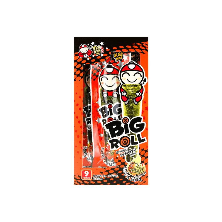 Taokaenoi Grilled Seaweed Big Roll - Tom Yum Goong - 2.1g x 9 Pack - ding-go