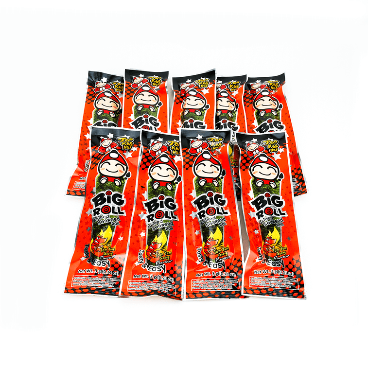 Taokaenoi Grilled Seaweed Big Roll - Tom Yum Goong - 2.1g x 9 Pack - ding-go