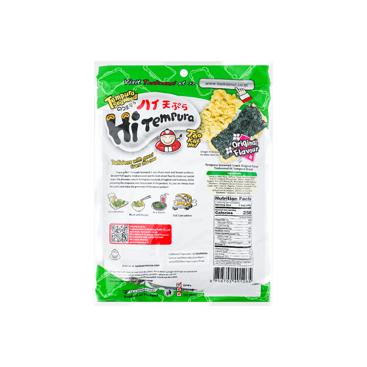Taokaenoi Hi Tempura Seaweed Original 40g, additional package view 3