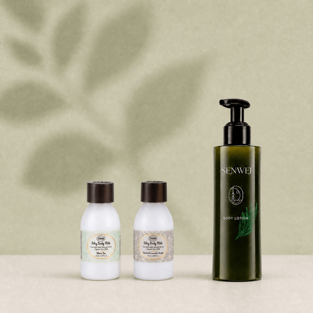 Travel Moisture Kit — SENWEI Japanese Cedar Body Lotion + SABON Mini Body Milk - ding-go