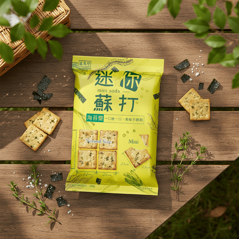 Triko Foods Seaweed Salt Flavor Mini Soda Crackers 120g, additional package view 3