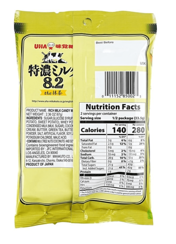 UHA Milk Candy Matcha - 67g - ding-go