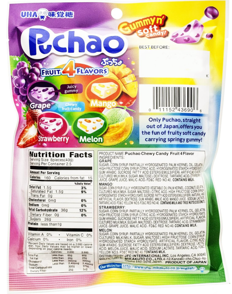 UHA Puchao Fruit 4 Flavors - 100g - ding-go