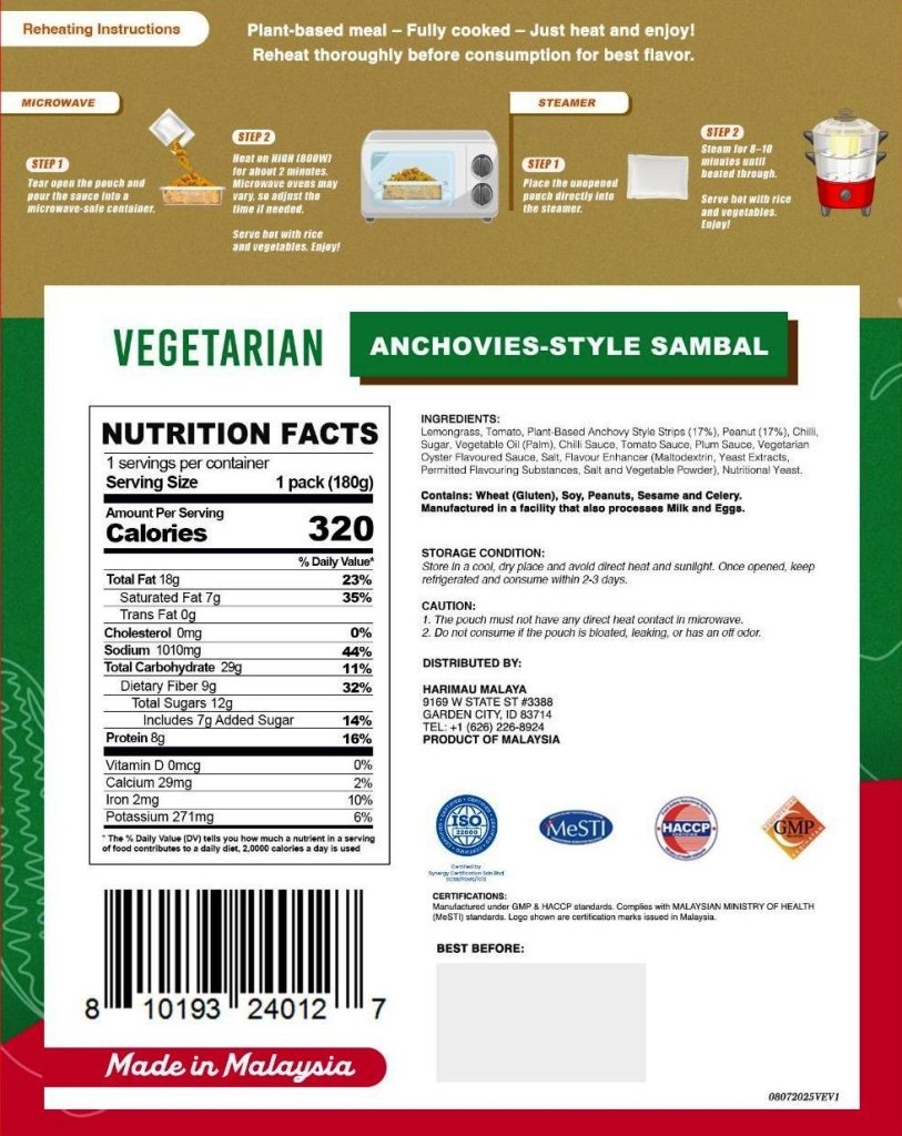 Veggie Express Vegetarian Anchovies-Style Sambal - 180g - ding-go