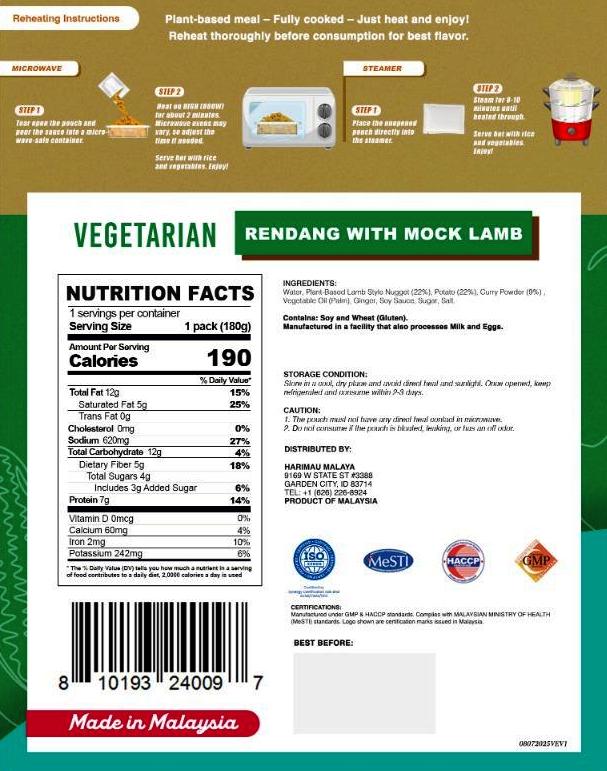 Veggie Express Vegetarian Rendang with Mock Lamb - 180g - ding-go