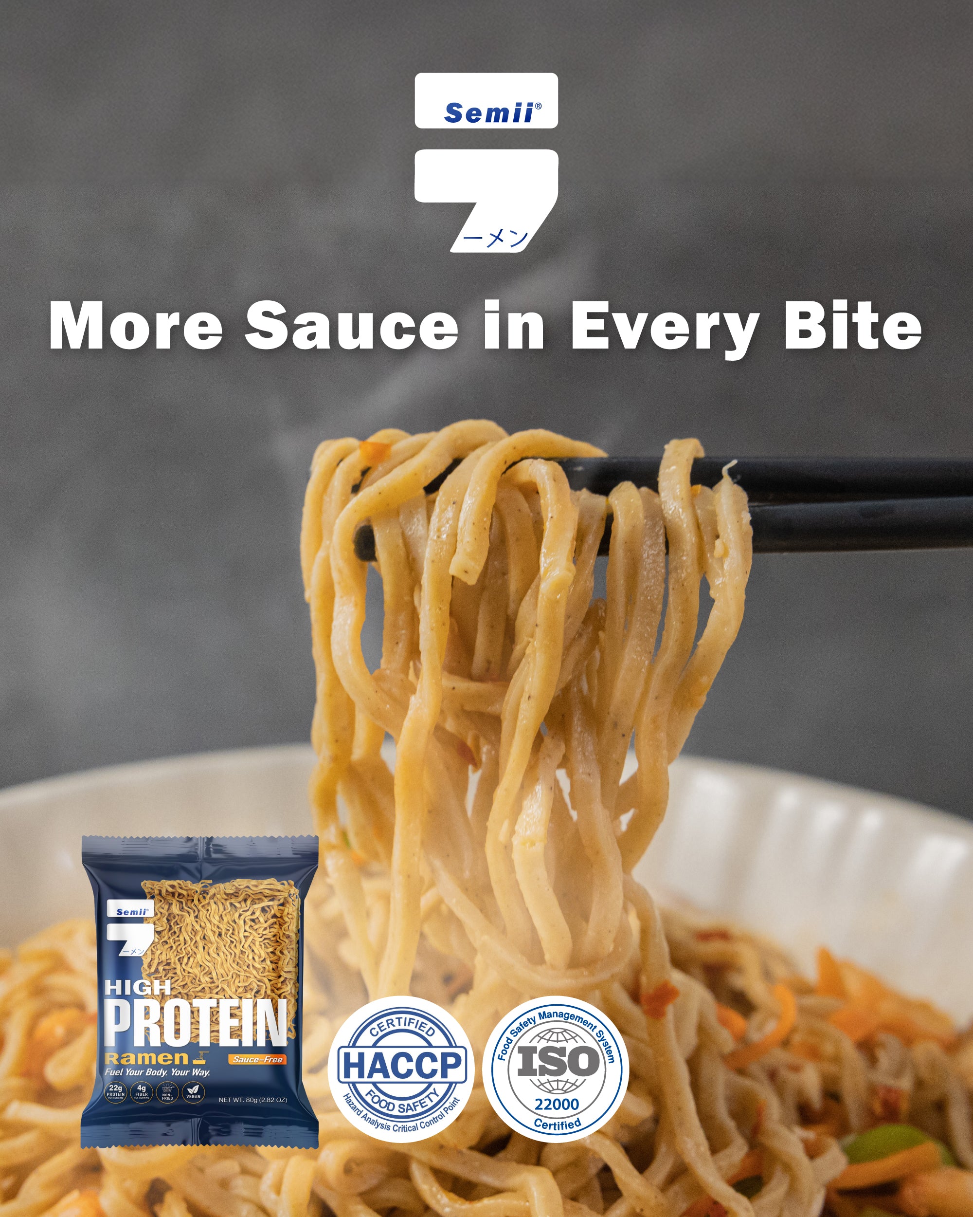 Semii Ramen- High Protein Ramen (7 servings/box) - 560g