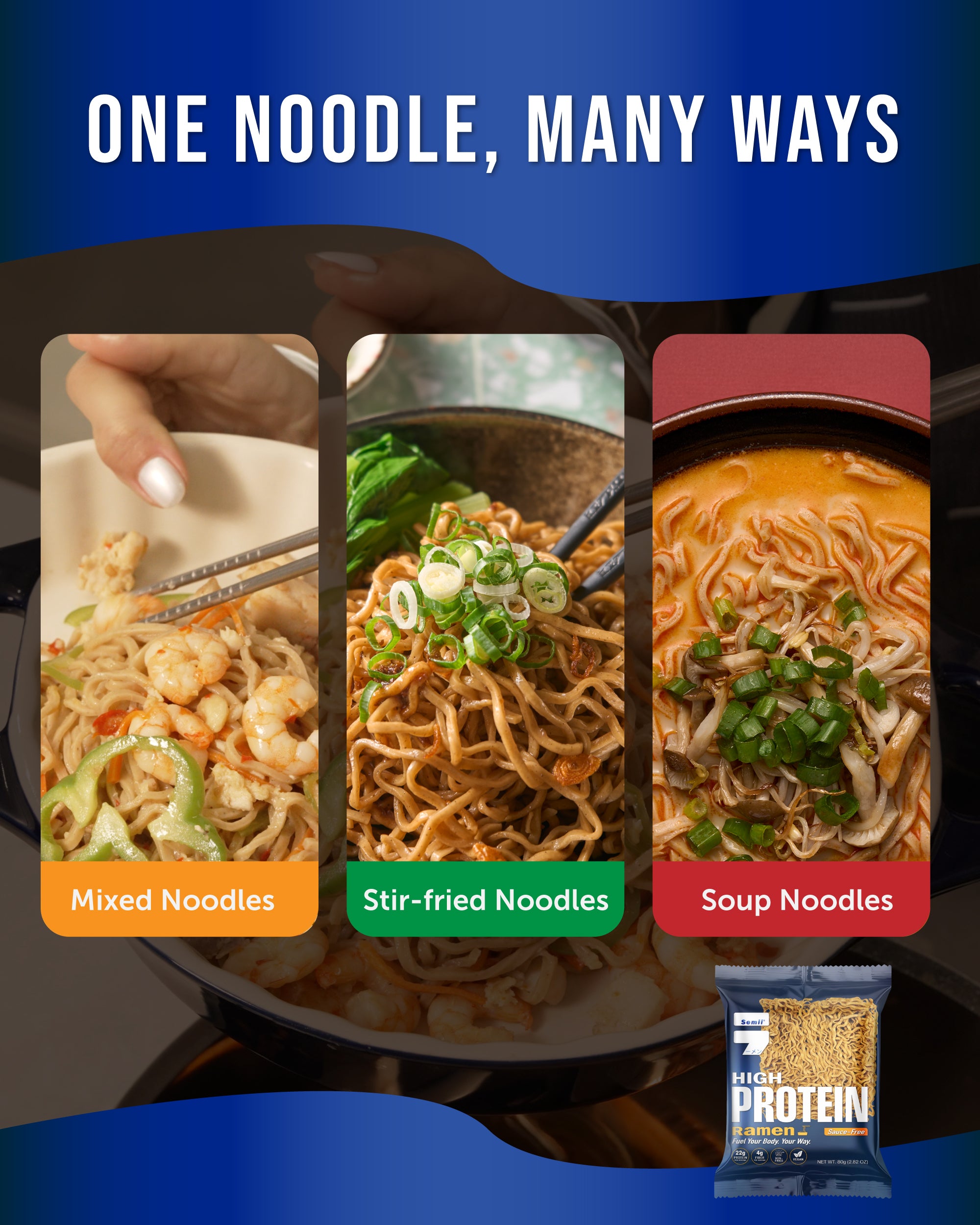 Semii Ramen- High Protein Ramen (7 servings/box) - 560g