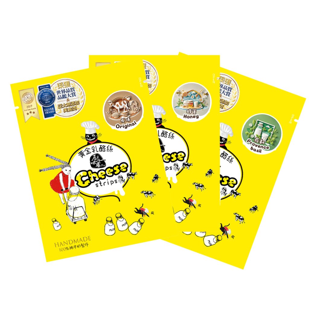 Dried Cheese Strips – 3 Flavors (Original, Honey ,Basil) - 18g