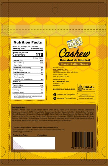 Roasted Coated Cashew Honey Butter Flavor - 100g