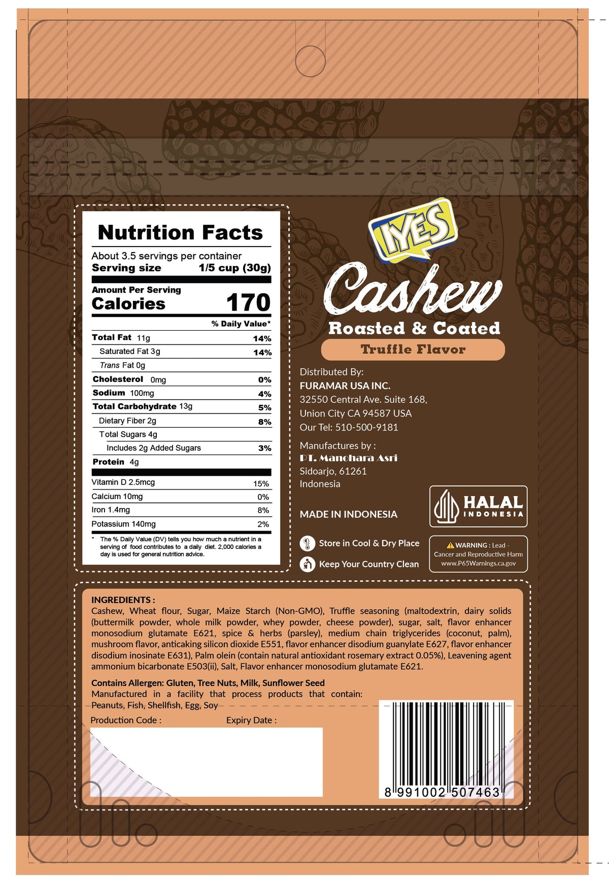 Roasted Coated Cashew Truffle Flavor - 100g