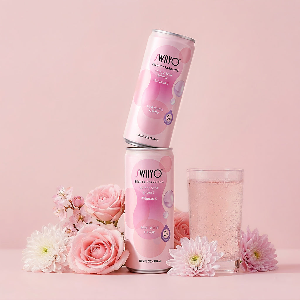 Swiiyo 气泡美颜饮 玫瑰荔枝风味（310ml） - 10.5g