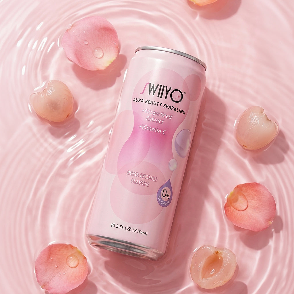 Swiiyo 气泡美颜饮 玫瑰荔枝风味（310ml） - 10.5g
