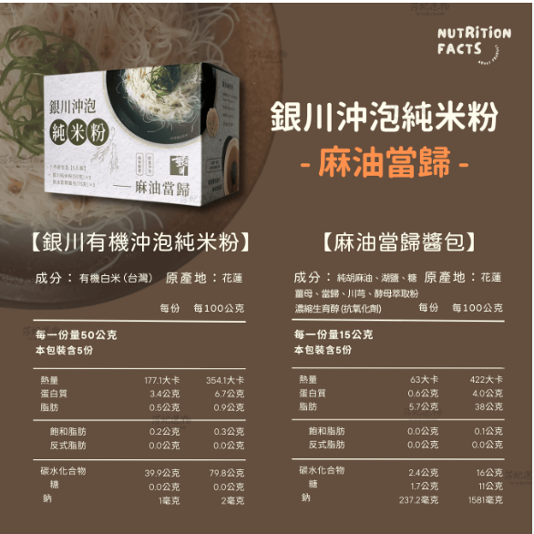 Yinchuan Instant Organic Sesame Oil Angelica Pure Rice Vermicelli - 5-pack - 325g