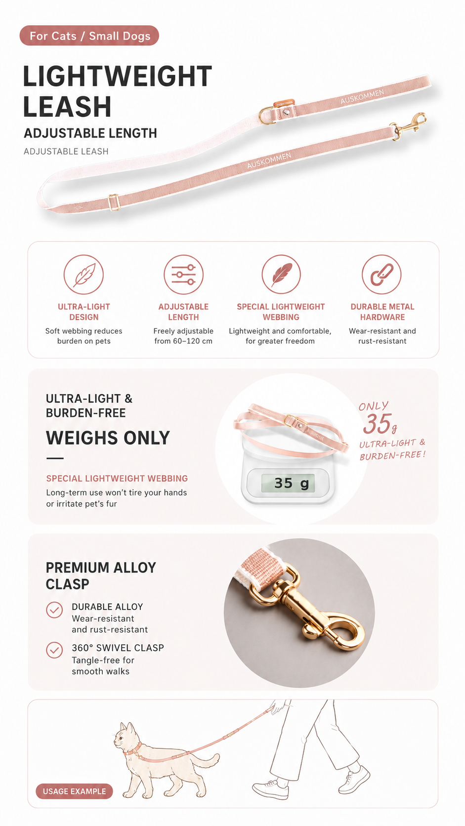 Auskommen Leash (Cat / Puppy)