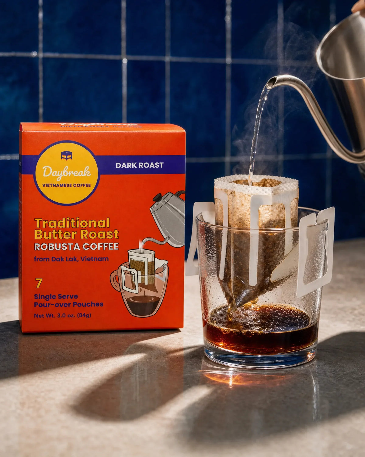 Daybreak Vietnamese Coffee Pour-over Pouches DARK ROAST (7 count) - 84g