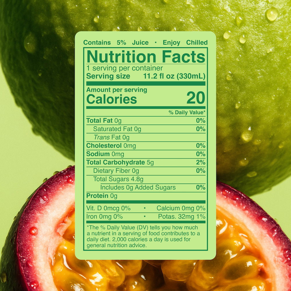 FLOJO Guava Passionfruit Sparkling Energy - 330ml x 4 Pack