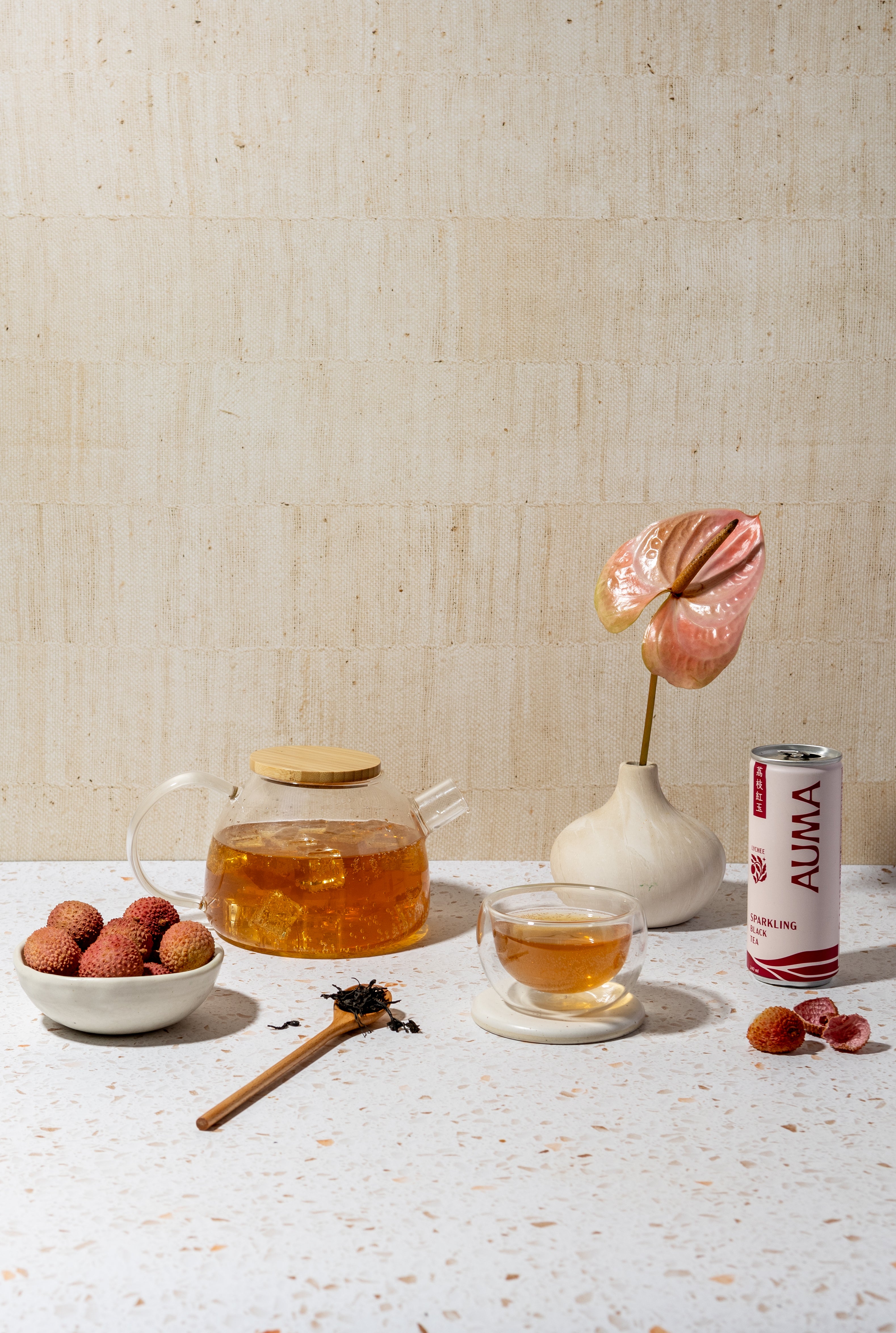 AUMA Lychee Sparkling Black Tea - 8oz