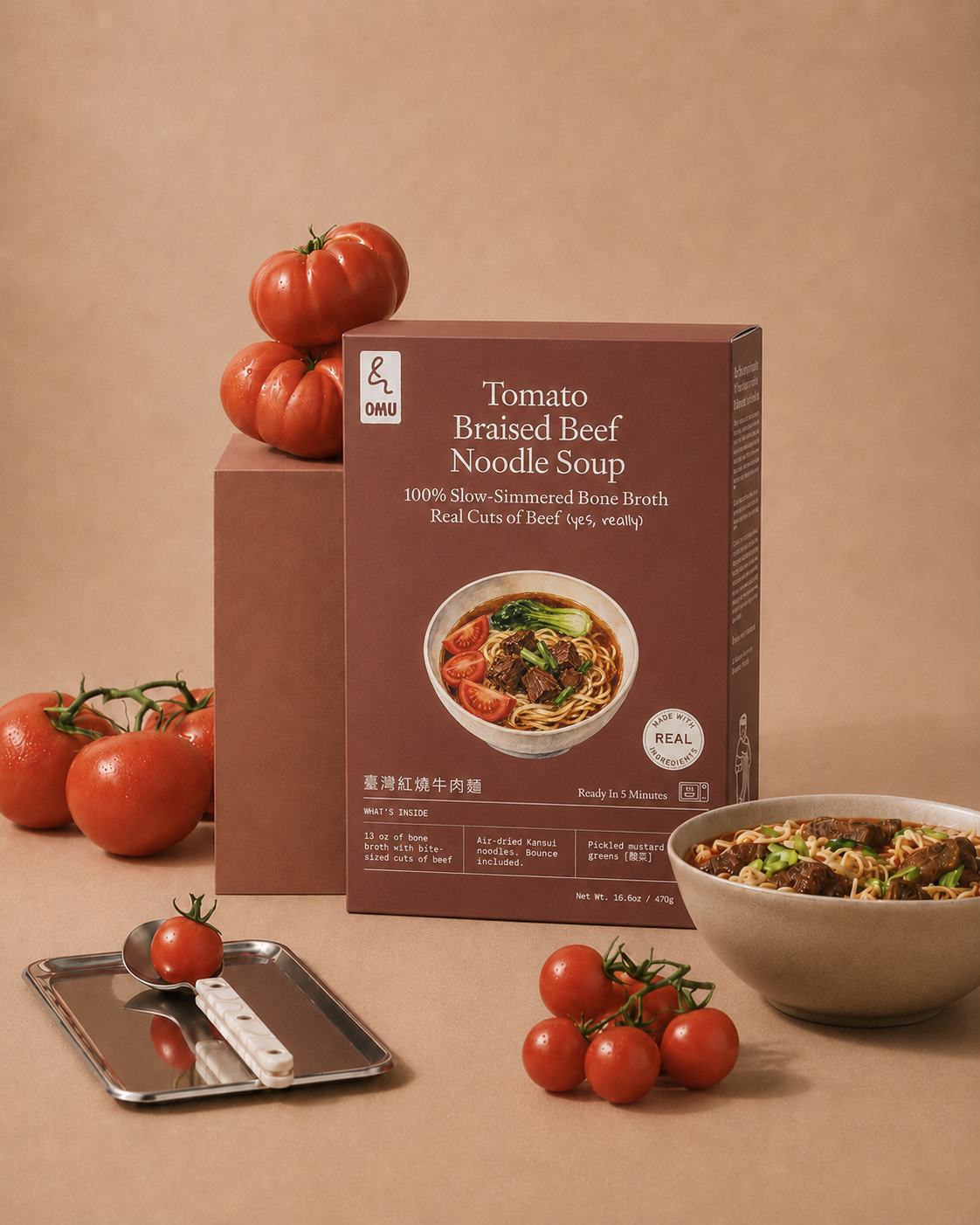 OMU Tomato Braised Beef Noodle Soup - 470g