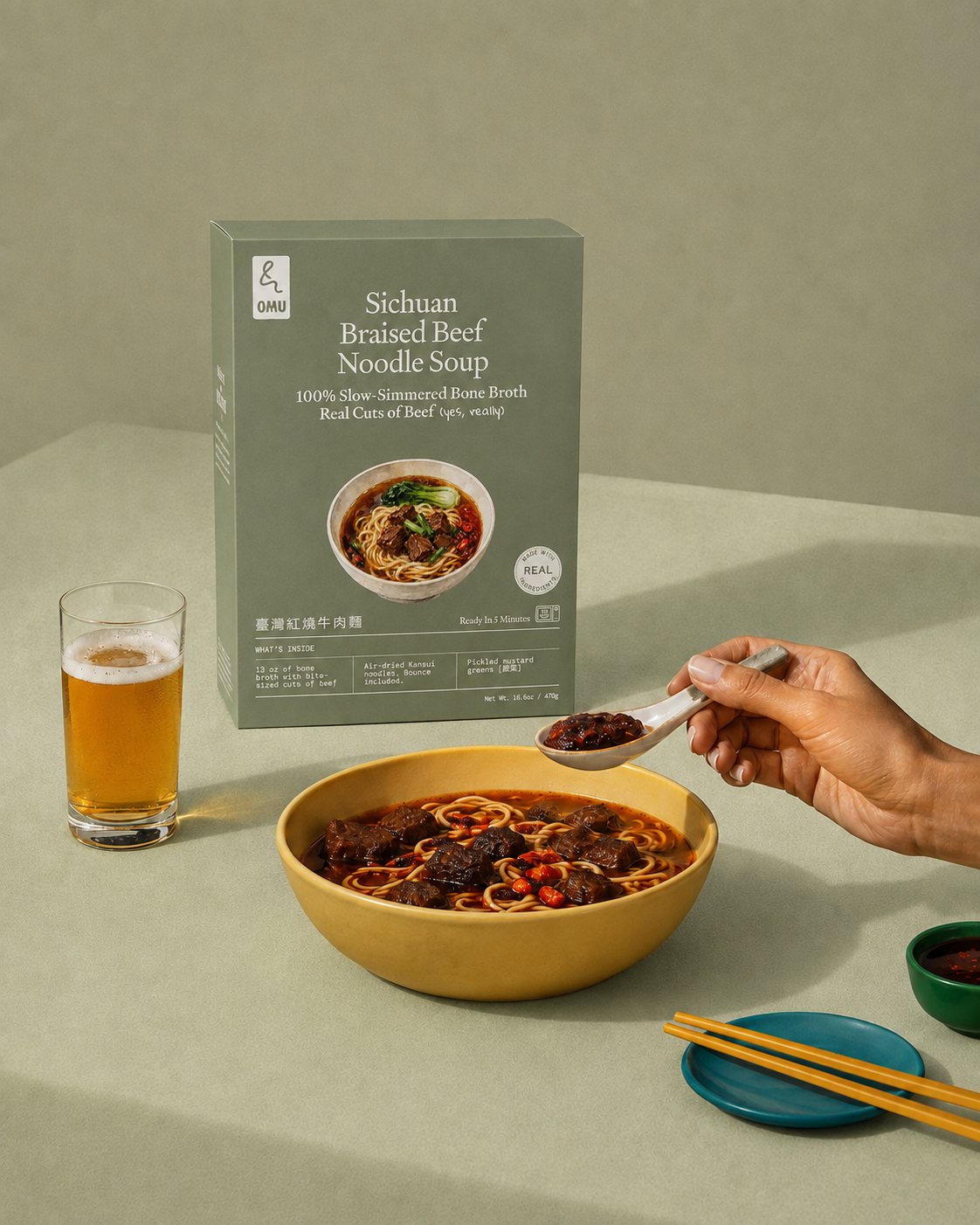 OMU Sichuan Braised Beef Noodle Soup - 470g