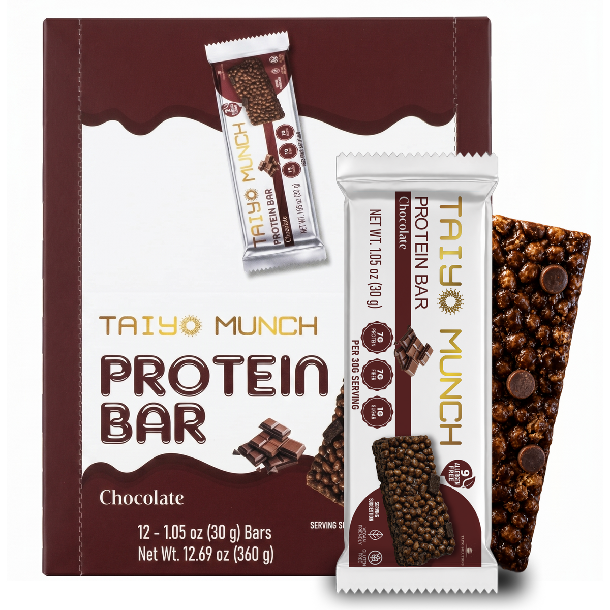 TAIYO MUNCH Protein Bar - 30g x 12 Pack