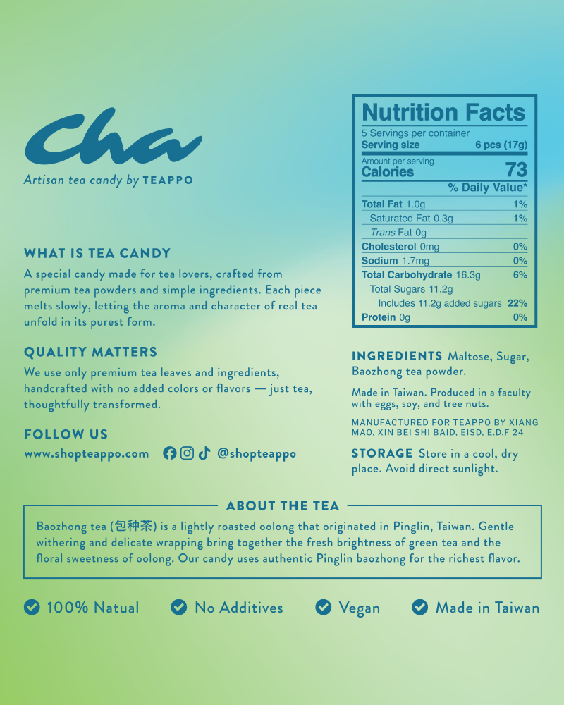 Teappo Cha® 翡翠茶菓子、包中烏龍茶 - 85g